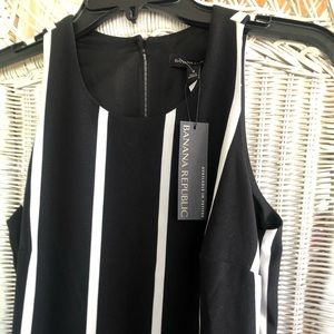 Banana Republic Black and White Asymmetrical Stripe Dress